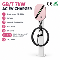 Borne de recharge murale pour VE 7kW GB/T Type 2 32A OCPP 1.6J WiFi APP RFID IP65 DLB Smart Plug and Charge Station de charge murale pour la maison