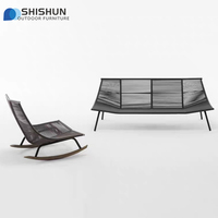 Chaise d'intérieur d'extérieur de loisirs Chaise berçante de balcon de haute qualité faite à la main Canapé de jardin tissé par corde
