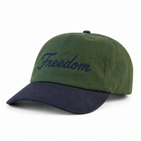 Casquette de baseball 5 panneaux en coton recyclé bicolore vert, broderie personnalisée, unisexe, pour hommes, style sportif, vente en gros