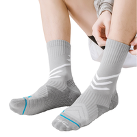 Chaussettes de sport pour hommes personnalisées avec soutien de la voûte plantaire, chaussettes de course à pied, chaussettes de compression athlétiques, chaussettes de cyclisme