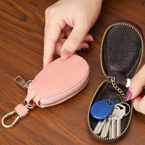 Porte-clés de voiture en gros pour femmes et couples, mini pochette zippée pour clés de porte, portable, multifonction, simple, solide, classique, unisexe - Product Image 3
