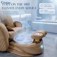 Fauteuil de pédicure de luxe avec repose-pieds massant, hydromassage sans tuyauterie, dossier réglable, pour salon de manucure
