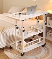 Bureau d'ordinateur moderne compact sur roulettes, table d'écriture portable pour petit espace, bureau à domicile, table pliante mobile pour étude