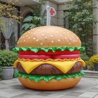 Modèle de hamburger gonflable publicitaire Décoration extérieure unique pour événements et promotions Burger au fromage gonflable géant avec viande