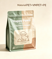 Pochette personnalisée imprimée à 8 soudures latérales avec fermeture éclair pour animaux de compagnie, en PET, VMPET, PE, pour aliments secs pour chiens, impression héliogravure et numérique