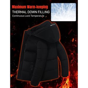 FOXA Men's Down Puffer <b>Jacket</b> <b>Waterproof</b> Hooded Winter Coat Casual Straight Body Insulated <b>Parka</b> Snow <b>Jacket</b> - Product Image 3
