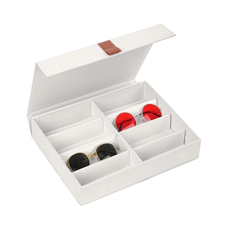 8 Grid Transparent PU Leather Glasses