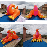 Vente flash : modèle d'animal gonflable, dragon rose gonflable pour la décoration