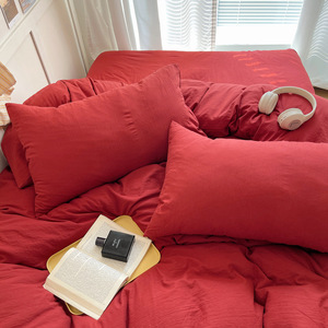 Juego <span class=keywords><strong>de</strong></span> Ropa <span class=keywords><strong>de</strong></span> <span class=keywords><strong>Cama</strong></span> <span class=keywords><strong>de</strong></span> Cuatro Piezas <span class=keywords><strong>de</strong></span> Algodón Lavado 100% <span class=keywords><strong>de</strong></span> Color Liso, Venta al por Mayor <span class=keywords><strong>de</strong></span> Fábrica - Product Image 3