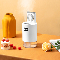 Ventilateur de brouillard télescopique intelligent, 2 en 1, humidificateur, ventilateur de table, rechargeable, avec télécommande, usb, mah
