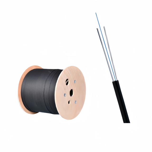 Single Mode 1 Core FTTH Fiber Optic Cable Outdoor Drop Cable With 3 Steel Wire