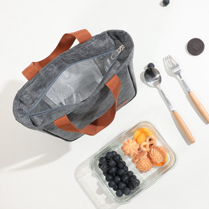 Insulated Lunch Bag Portable Foldable Cooler Bag For Work And Outdoor Use Grey Navy Blue Black - Product Image 4
