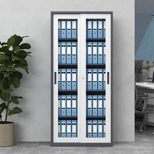 ประตูบานเลื่อนเหล็ก2025 2ประตูกระจกสี่ชั้นปรับได้ตู้เก็บเอกสารเหล็กสำนักงานที่ทนทาน - Product Image 4