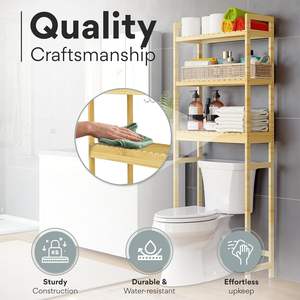 Banyo raf evrensel banyo tuvalet üzerinde depolama dolabı kolay montaj tuvalet raf organizatör düzenli banyo için - Product Image 6