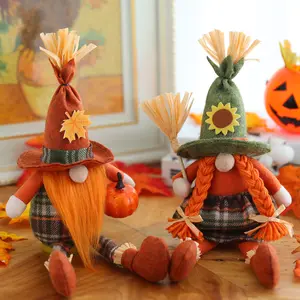 Mainan Songshan, ODM scarecrow, boneka elf perca labu kecil, hadiah boneka Hari Thanksgiving, ornamen dekorasi rumah, hewan mewah