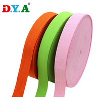 Bande élastique tricotée en polyester, plusieurs largeurs, couleurs personnalisées, vente en gros directe usine pour la couture