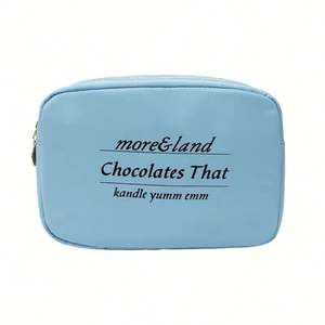 Bolsa de Cosméticos de Nailon de Alta Calidad con Diseño de Caramelo de Limón, Cierre de Cremallera, 19X13x6cm, Pequeña, Estilo Victoria's Secret - Product Image 4