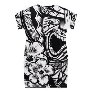 Femmes grande taille col en v à manches courtes robes de soirée Tiki <span class=keywords><strong>tatouage</strong></span> conception <span class=keywords><strong>Tahiti</strong></span> Sexy Street Wear taille naturelle en gros - Product Image 5