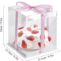 Boîte à gâteau transparente personnalisée avec couvercle, boîte en PET, boîte cadeau en plastique transparent pour l'emballage de gâteaux aux fleurs