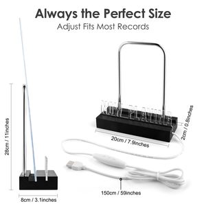 Bây giờ chơi Vinyl kỷ lục đứng ánh sáng lên bằng gỗ Album hiển thị chủ với Acrylic dấu hiệu đa màu LED Bây Giờ Quay hip hop - Product Image 3