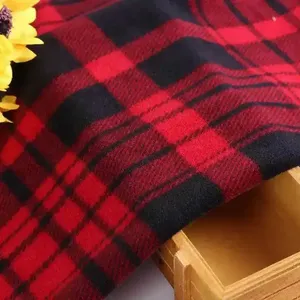 gestrickt zweiseitig pinsel und eine seite anti-vlies rot und schwarz kariert gedruckter mikro polar vliesstoff - Product Image 2
