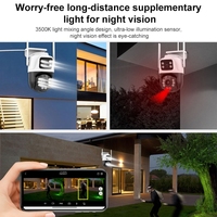 Kamera Jaringan IP Nirkabel WiFi Tahan Air QX101 6MP Harga Terjangkau, Kamera Ganda WiFi dengan Interkom Suara Dua Arah & Penglihatan Malam Inframerah