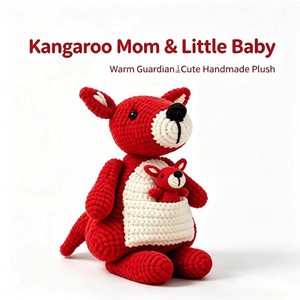Kit de Matériel de Crochet Famille Kangourou pour Débutants, pour la Décoration de la Maison et les Cadeaux Faits Main, Incluant un Tutoriel - Product Image 2