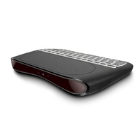 Universal BT/RF 2.4G Air Mouse dengan Layar Sentuh Putih/Hitam Mini Wireless Keyboard Warna-warni LED Lampu Belakang