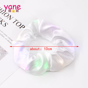 Yeni yaratıcı ipek saç Scrunchies ile LED özel renk saç elastik bant kadınlar - Product Image 3