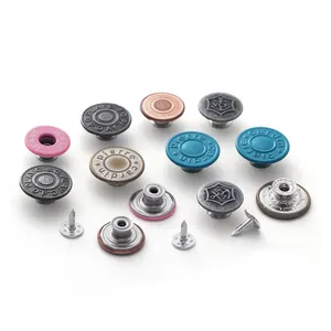 Jeans Button 2021 High Quality Metal Elastic Denim Buttons Brass Buttons With Rivets For Jeans