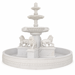 Fuente de Jardín de Mármol Blanco para Exteriores con Figuras Clásicas y Fuente de Agua para Plaza - Product Image 2