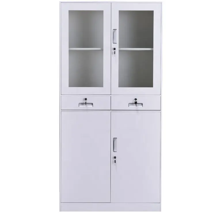 Armário de metal com 2 portas, arquivo de aço, armários de metal com 2 portas, móveis de metal, porta de vidro, arquivo classeur