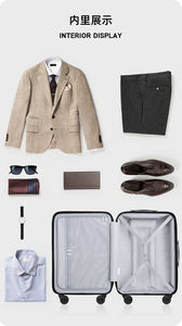 กระเป๋าเดินทาง MGOB สีพาสเทลแบบแข็ง มีสินค้าในสต็อก - กระเป๋าเดินทางน้ำหนักเบาทำจาก PC พร้อมล้อหมุนได้ มีหลายขนาดให้เลือก - Product Image 2