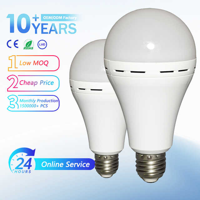 Battery Charging Energy Saving Light Portable 7W 9W 12W 15W Led Lights Bulbs Camping Lamp Rechargeable Light Emergency Bulb