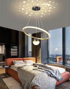 現代的なホテルの寝室やリビングルームの室内照明装飾、表面実装型の丸いモダンなLEDプロジェクションシーリングランプ - Product Image 3