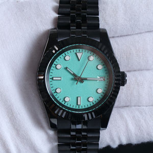 Reloj MINUTETIME con Logotipo Personalizado NH35, Reloj de Lujo con Esfera Azul Hielo NH35, Movimiento Automático, Resistente al Agua, Acero, 36 mm/39 mm, Correa Negra - Product Image 1