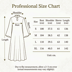 ชุดเดรสอิสลามประดับลูกปัดสำหรับผู้หญิง แขนกว้าง สำหรับงานทางการ ผู้ผลิต OEM - Product Image 4