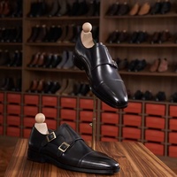 Mocassini Eleganti da Uomo in Pelle Pieno Fiore Premium con Doppia Fibbia Monk Strap, Conformi REACH - Calzature Boutique Private Label all'Ingrosso