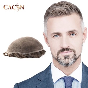 Legend French Lace toupet avec 1 ''PU dos et côtés Double couche Lace Front perruques pour hommes toupet - Product Image 1