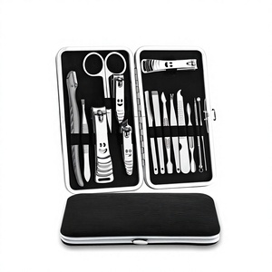 12 in 1 Stainless Steel <b>Manicure</b> Pedicure <b>Kit</b> with Nail Clippers File Tools in Black Case Portable for Adults Classic Style - Product Image 1