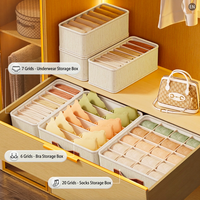 Organisateur de vêtements en tissu, boîte de rangement pour sous-vêtements, trieur de linge portable multi-compartiments pour chaussettes