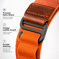 Tali Jam Tangan Alpine Loop Nylon untuk Garmin Fenix 8 Tactix 8 7 Approach MARQ Descent QuickFit dengan Patch Kulit Vintage Sport