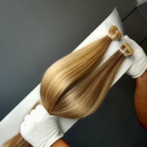 โรงงานดราก้อนบิวตี้ ผมแท้ 100% เรมี่ แฮร์ 10-30 นิ้ว ต่อผมแบบเทปจากรัสเซีย แบบดับเบิ้ลดรอน ปลายหนา ไม่ผ่านการแปรรูป ทุกสี - Product Image 4