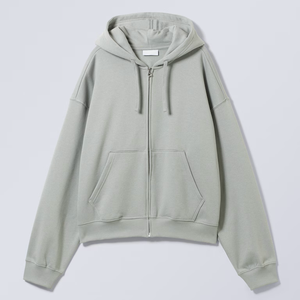 Sweat-shirt à capuche zippé personnalisé pour homme, en mélange de polyester recyclé et de coton, molleton uni, double couche, fabricant OEM - Product Image 5