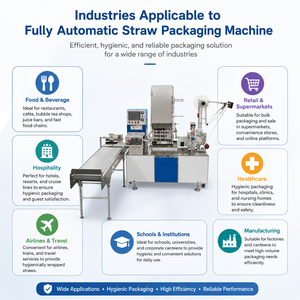 Machine d'emballage pour brochettes en bambou, pailles à boire, tubes en plastique, pailles en plastique, pailles en papier - Product Image 3