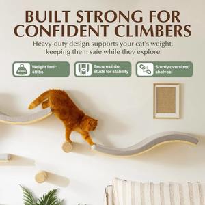 أرجوحة القط والجثم شنت الجدار الأثاث رفوف عائمة رفوف الحائط القط - Product Image 5