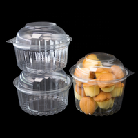 Boîte d'emballage pour gâteau en plastique transparent rond de qualité alimentaire, écologique, en RPET, sur mesure, en gros, avec couvercle