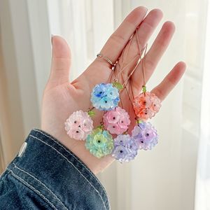 Breloque de téléphone en verre soufflé à la main, forme de fleur, avec réponse garantie, pour sac ou voiture, motif Hortensia - Product Image 2