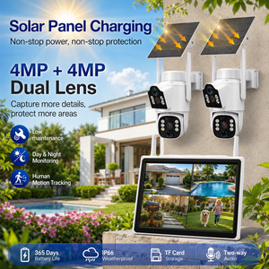 Nouveau kit de caméras de sécurité domestique sans fil à énergie solaire PTZ <span class=keywords><strong>WiFi</strong></span> avec <span class=keywords><strong>NVR</strong></span> LCD 10,1'' 8 canaux et capteur CMOS 4MP à faible consommation - Product Image 5