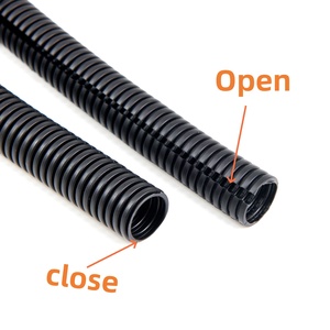 <span class=keywords><strong>Tubo</strong></span> de conducto eléctrico negro Plástico <span class=keywords><strong>corrugado</strong></span> grueso con manguera roscada y funda de cable abierta - Product Image 3